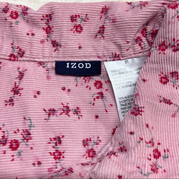 🔴SOLD Izod Corduroy Dress Button Down Long Sleeve Floral - Picture 5 of 5